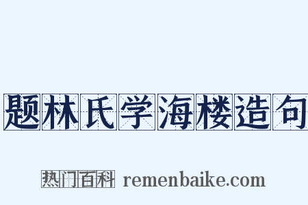 题林氏学海楼造句是什么意思的图片